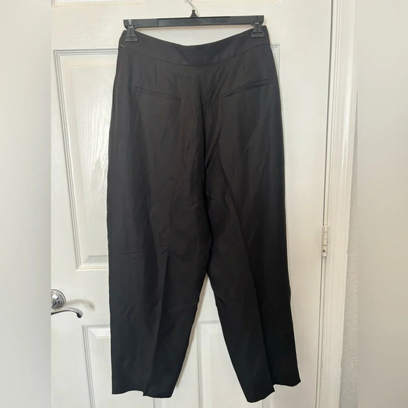 ba&sh Pants Womens US 8 Paolo Pleated Tapered Trousers Linen Blend Black - Picture 5 of 8
